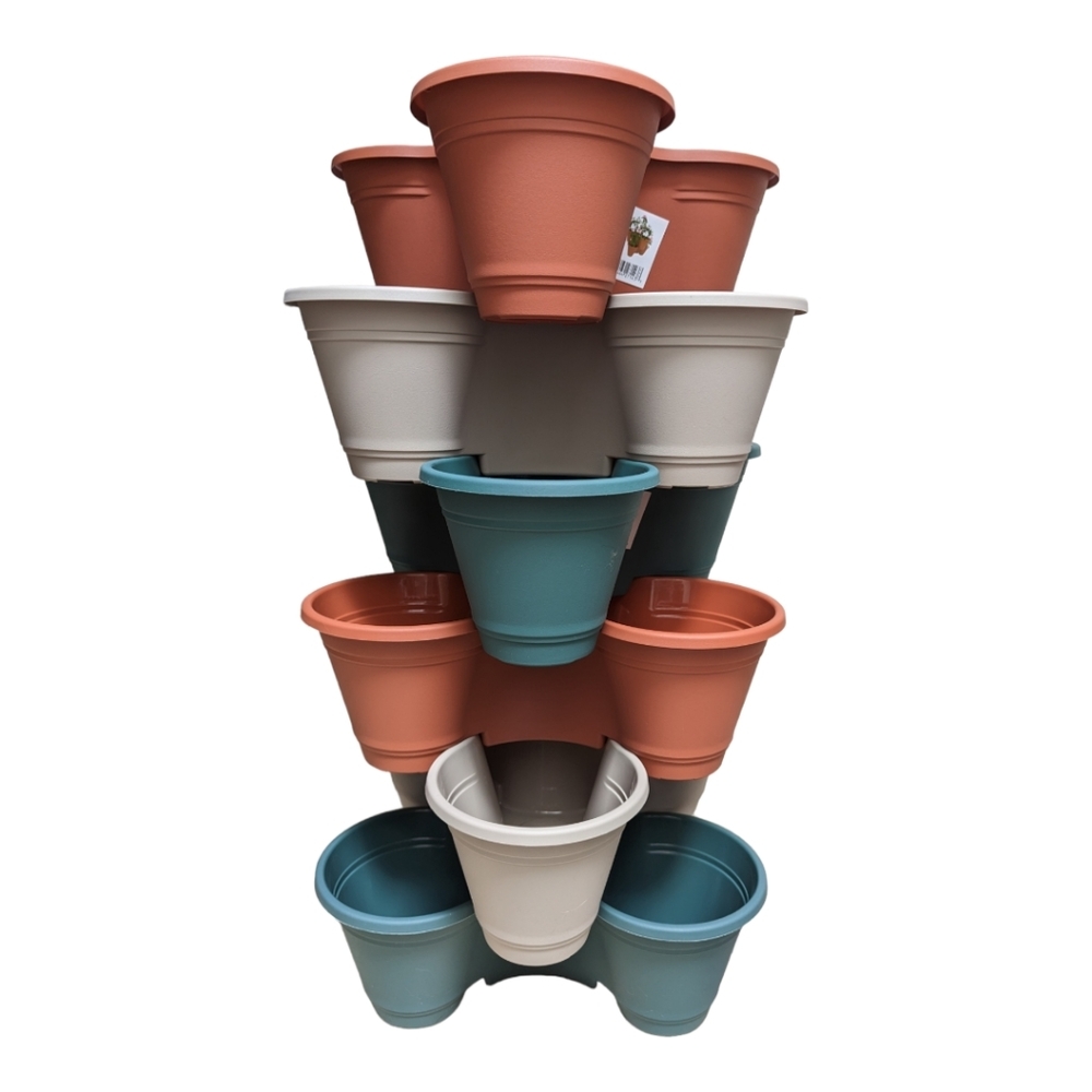 Stackable planter tower of 6